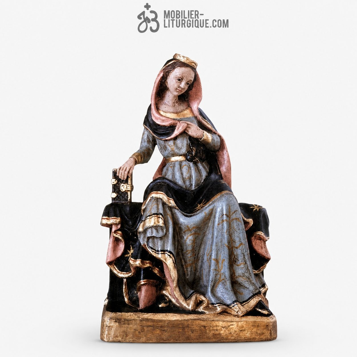 Statue de la Vierge en bois sculpt&eacute;