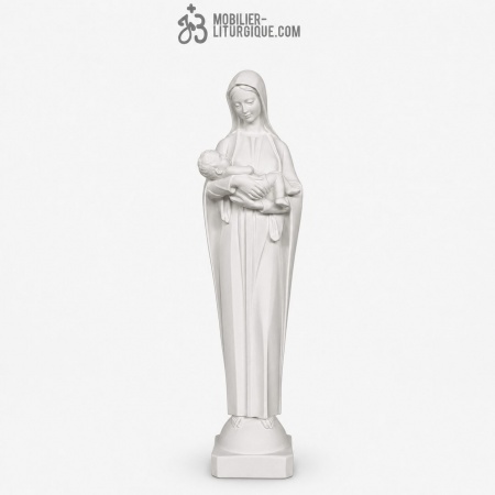 Statue de la Vierge et l\'Enfant, en poudre de marbre reconstitu&eacute; synth&eacute;tique, 80 cm