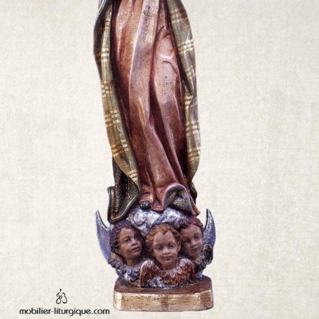 Statue de la Vierge Immaculée bois et feuille d'or