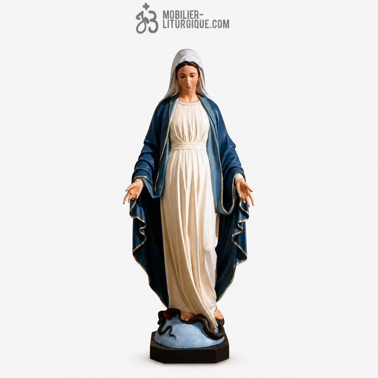 Statue de la Vierge Immacul&eacute;e color&eacute;e