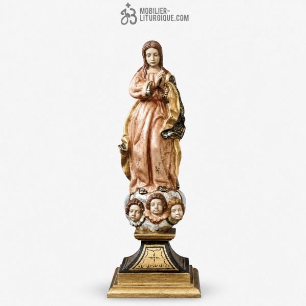 Statue de la Vierge Immacul�e en bois sculpt�