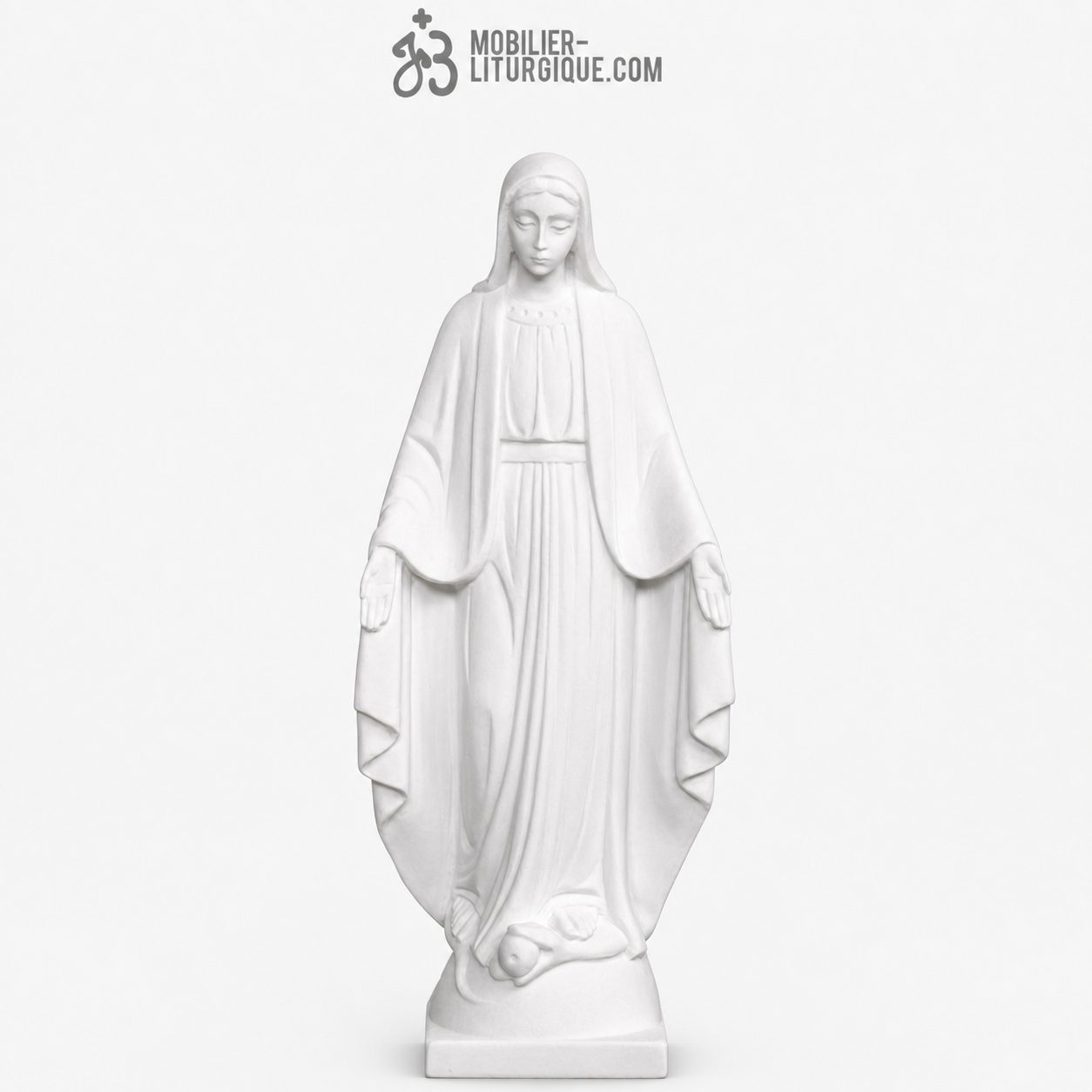 Statue de la Vierge Miraculeuse, en marbre blanc