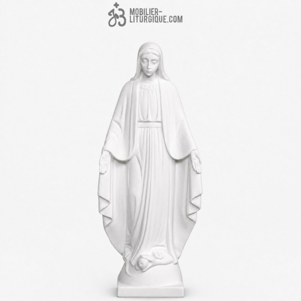 Statue de la Vierge Miraculeuse, en marbre blanc