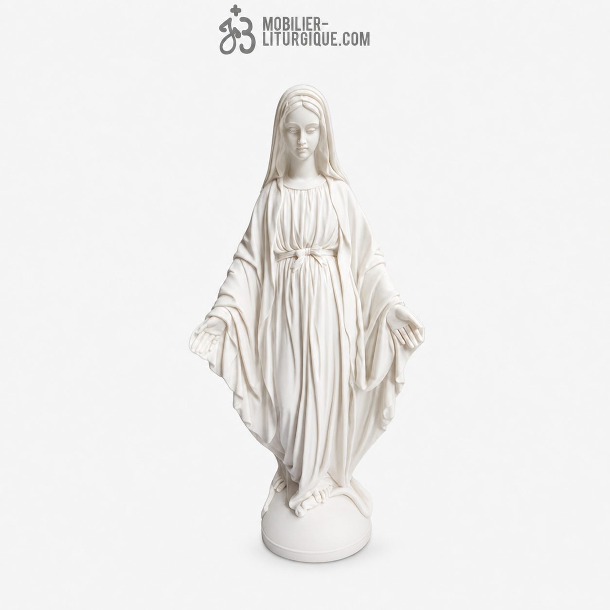 Statue de la Vierge Miraculeuse, en marbre blanc