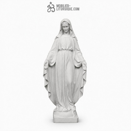 Statue de la Vierge Miraculeuse, en marbre reconstitu&eacute; synth&eacute;tique, 130 cm