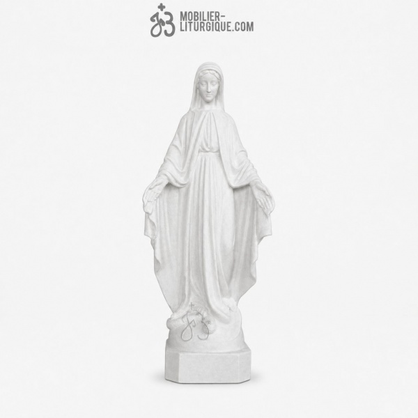 Statue de la Vierge Miraculeuse ,en r�sine de poudre de marbre,62-74 cm