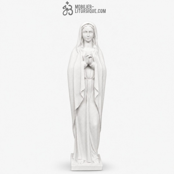 Statue de la Vierge priant, en poudre de marbre reconstitu� synth�tique, 80 cm