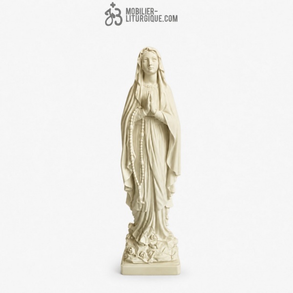 Statue de Notre Dame de Lourdes, en marbre blanc