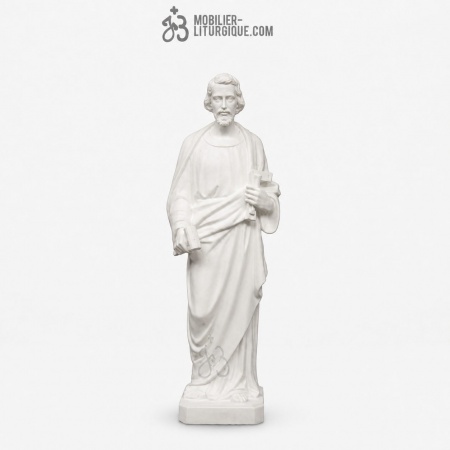 Statue de Saint Joseph Charpentier, en r&eacute;sine de marbre reconstitu&eacute;,100 cm
