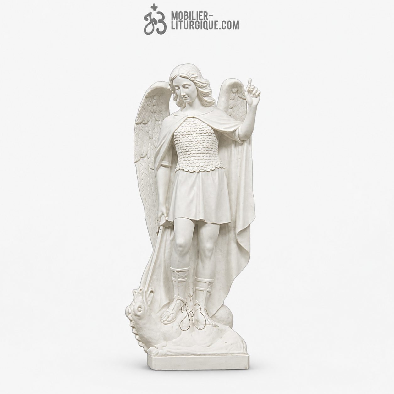 Statue de Saint Michel Archange, en r&eacute;sine de poudre de marbre,60-180 cm