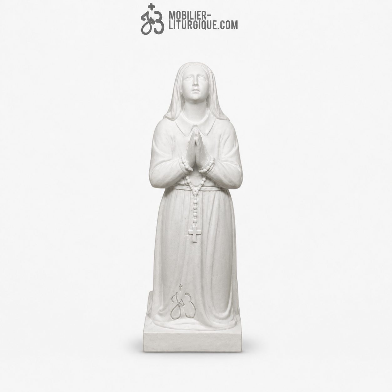 Statue de Sainte Bernadette, en marbre reconstitu&eacute; synth&eacute;tique, 35 cm