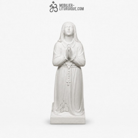 Statue de Sainte Bernadette, en marbre reconstitu&eacute; synth&eacute;tique, 35 cm