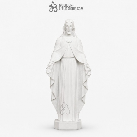 Statue du Christ bras ouverts, en marbre blanc110 cm