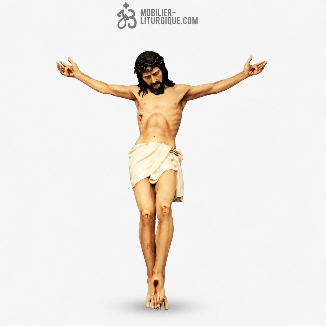Statue du Christ en croix blanc