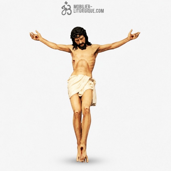 Statue du Christ en croix blanc