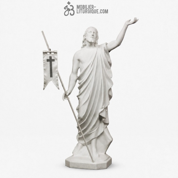 Statue du Christ ressuscit�, fibre de verre blanc 100 cm