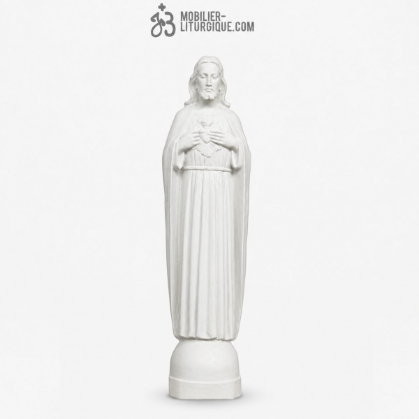 Statue du Sacr� Coeur de J�sus, en r�sine de marbre reconstitu�, 75 cm
