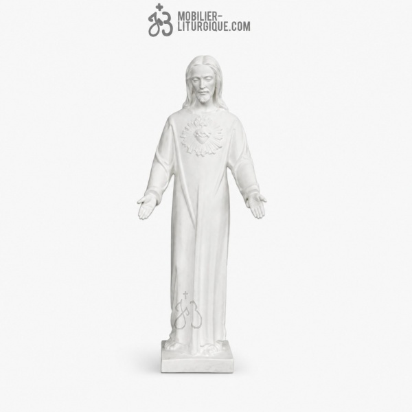 Statue du Sacr� Coeur de J�sus, poudre de marbre blanc 60-80 cm