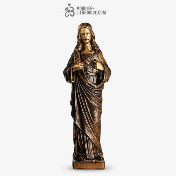 Statue du Sacr� Coeur de J�sus en bronze