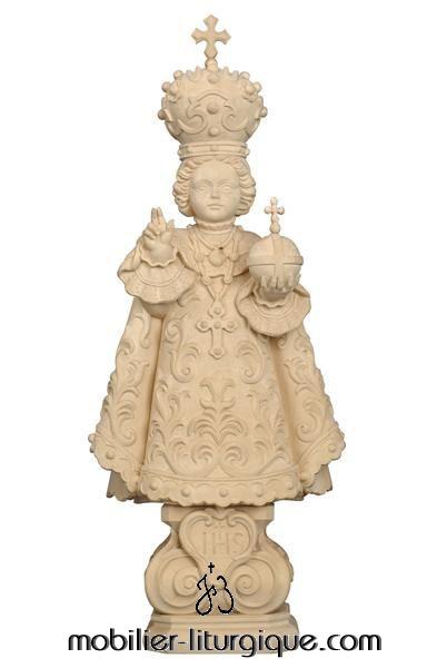 Statue Enfant J�sus de Prague en bois d�cor�