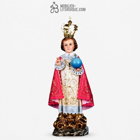 Statue Enfant J&eacute;sus de Prague Polychrome Antique
