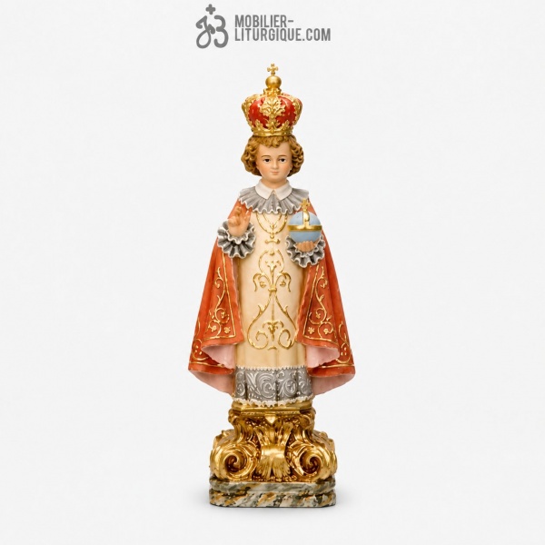 Statue Enfant J�sus de Prague Polychrome Antique