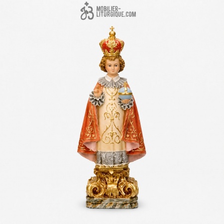 Statue Enfant J&eacute;sus de Prague Polychrome Antique