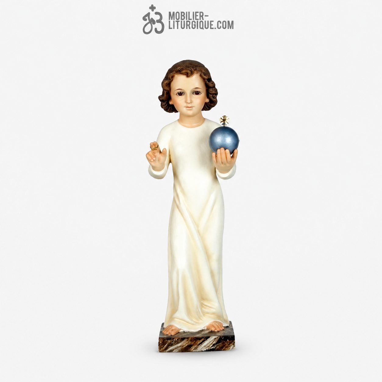 Statue Enfant J&eacute;sus de Prague Polychrome Antique