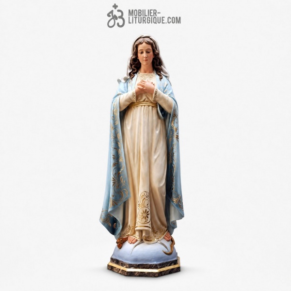 Statue Immacul�e Conception Polychrome Antique