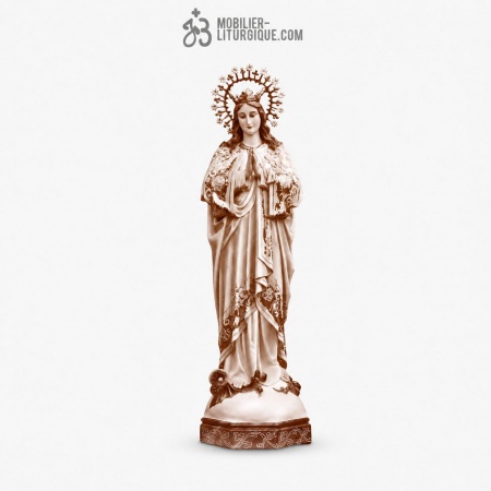 Statue Immacul&eacute;e Conception Polychrome Antique