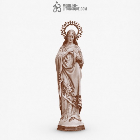 Statue Immacul&eacute;e Conception Polychrome Antique