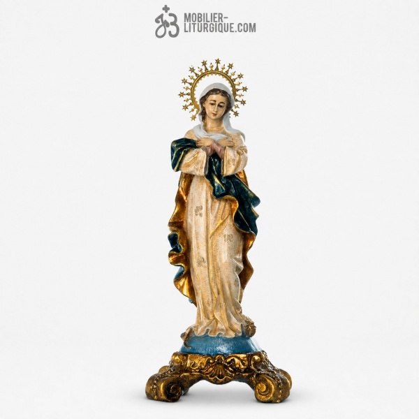 Statue Immacul�e Conception Polychrome Antique