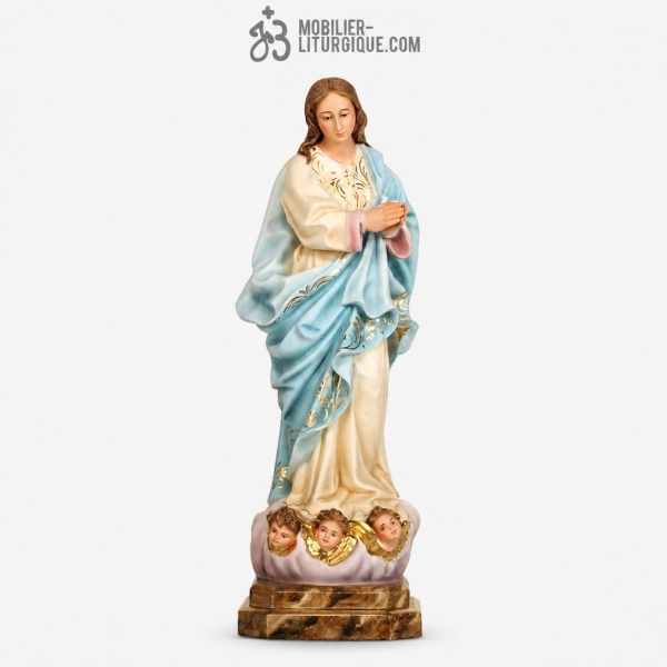 Statue Immacul�e Conception Polychrome Antique