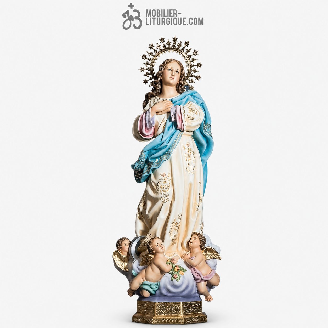 Statue Immacul&eacute;e Conception Polychrome