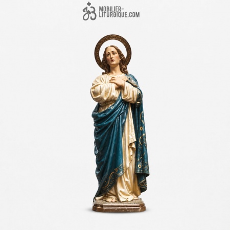 Statue Jean l\'Evang&eacute;liste Polychrome Antique