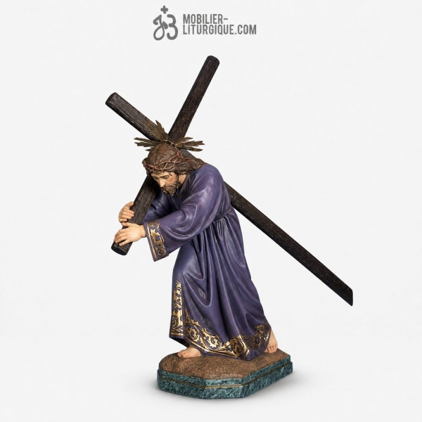 Statue J�sus de Nazareth Polychrome Antique