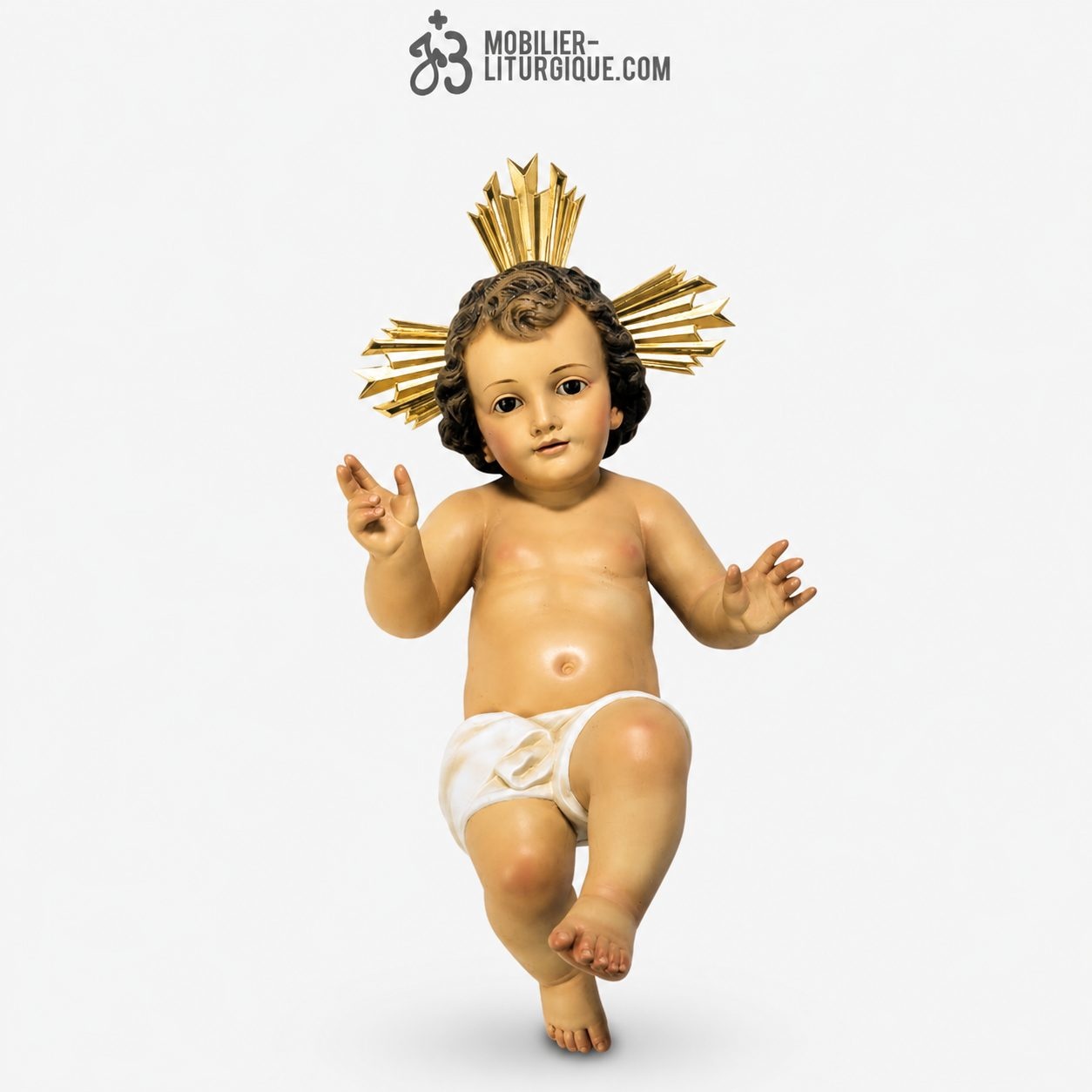 Statue J&eacute;sus enfant Polychrome Antique
