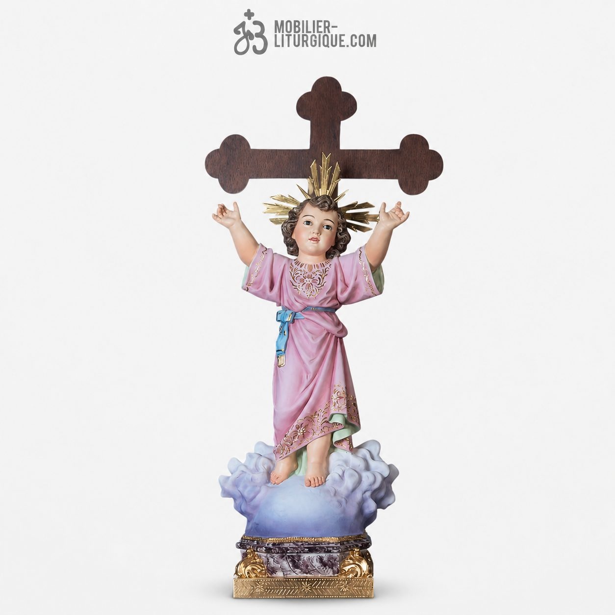 Statue J&eacute;sus enfant Polychrome Antique
