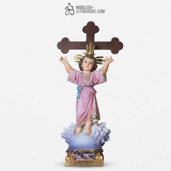 Statue J�sus enfant Polychrome Antique
