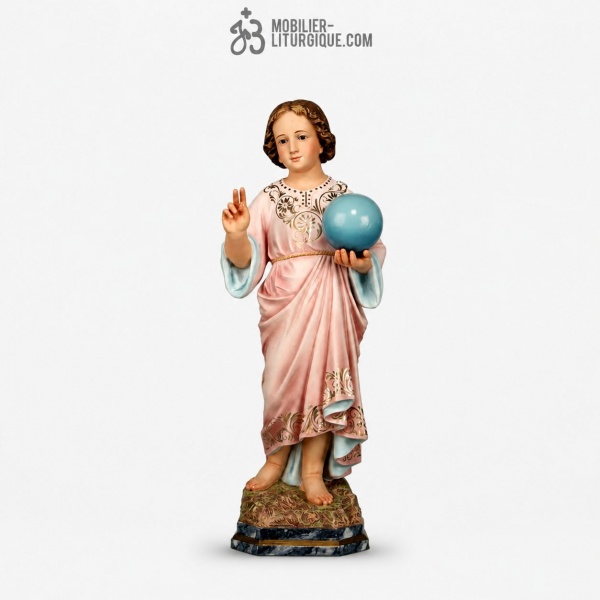 Statue J�sus enfant Polychrome Antique