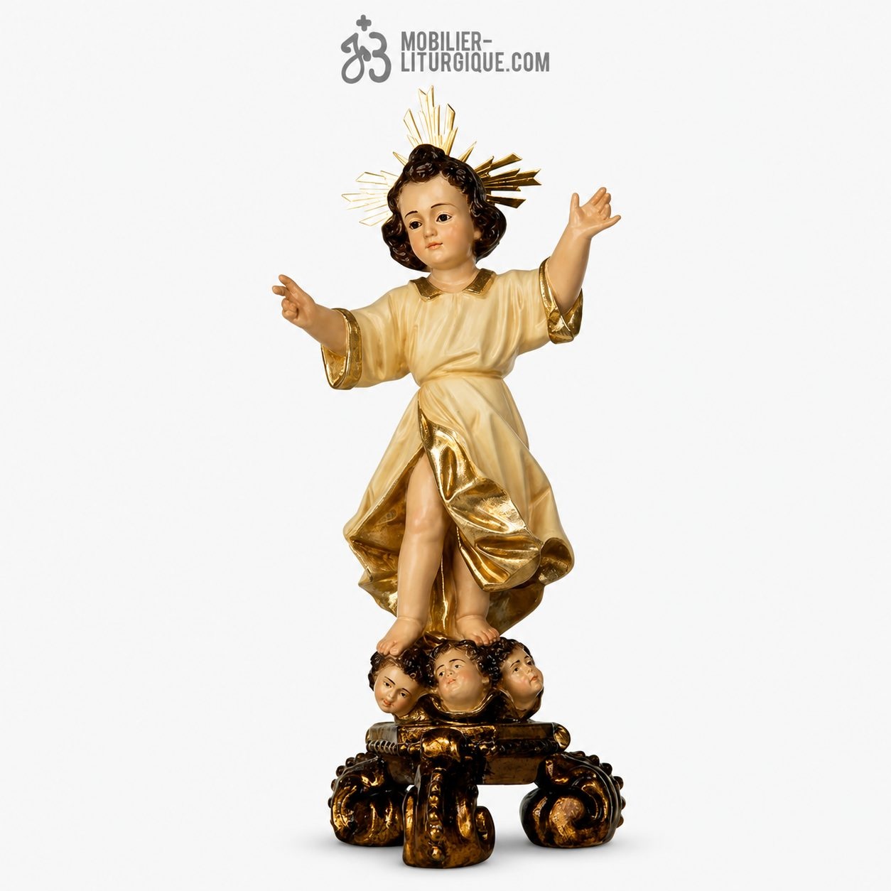 Statue J&eacute;sus enfant Polychrome Antique