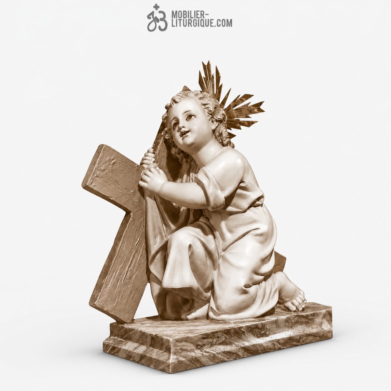 Statue J&eacute;sus enfant Polychrome Antique