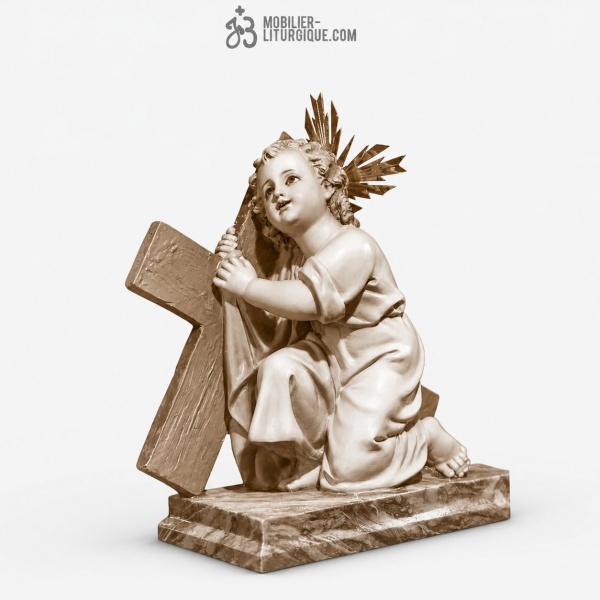 Statue J�sus enfant Polychrome Antique