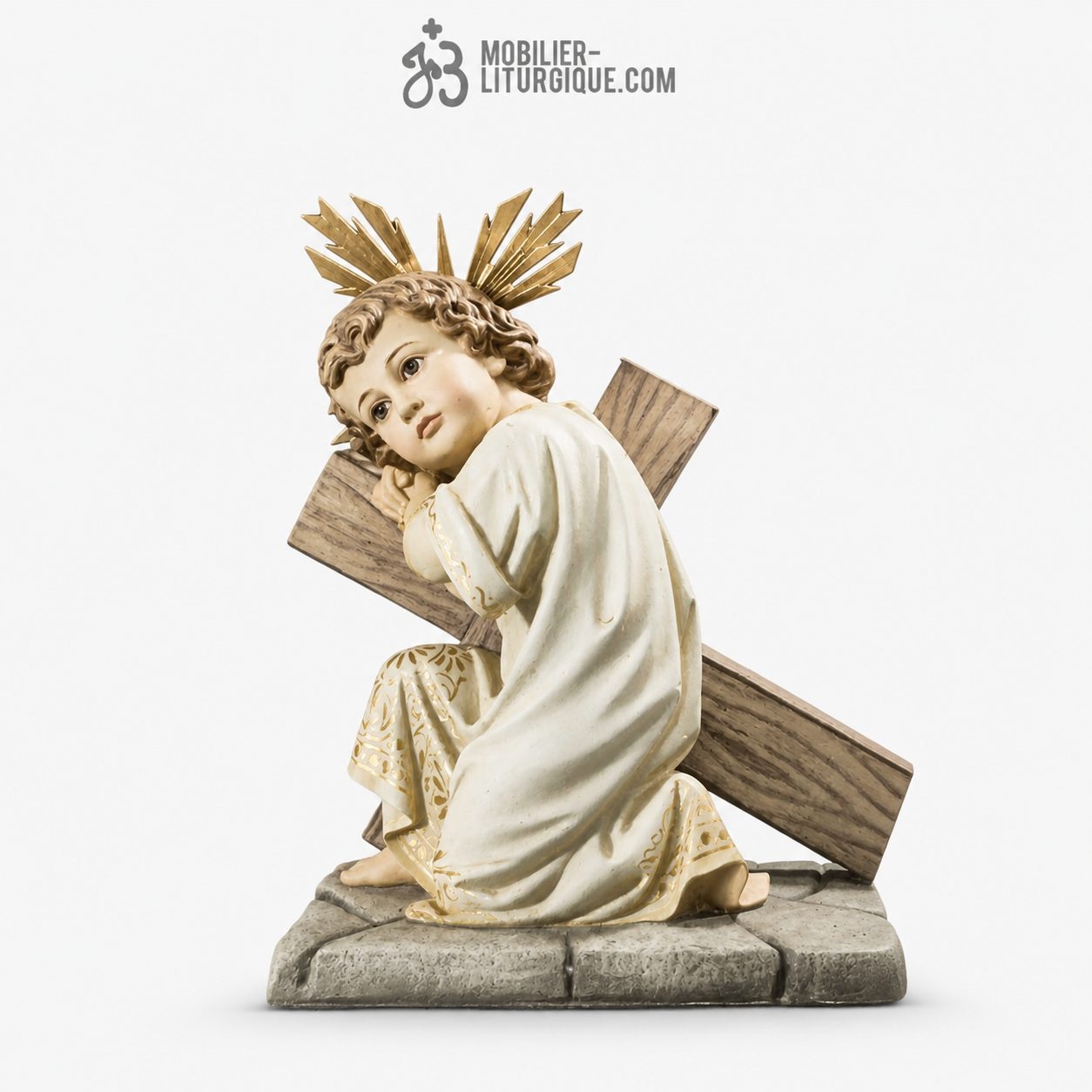 Statue J&eacute;sus enfant Polychrome Antique
