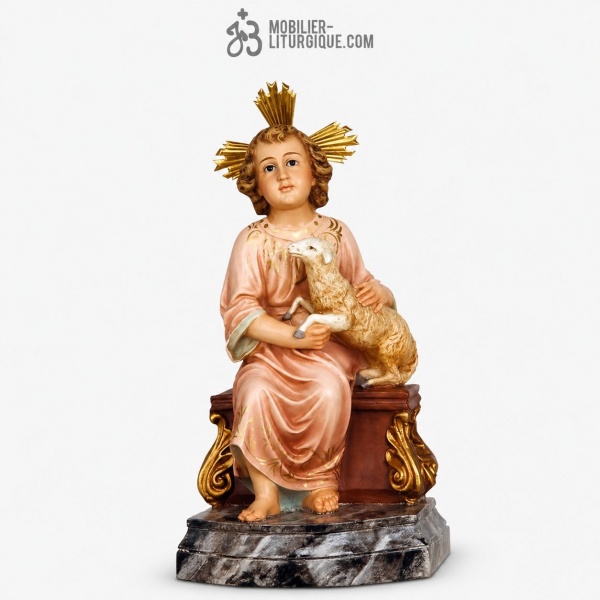 Statue J�sus enfant Polychrome Antique