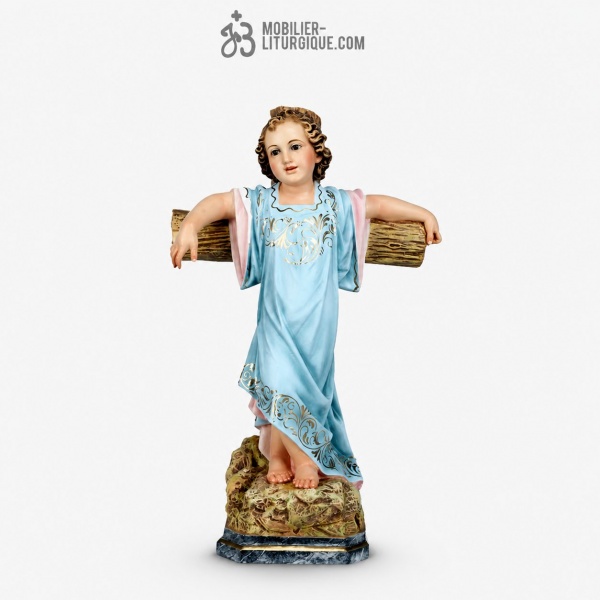Statue J�sus enfant Polychrome Antique