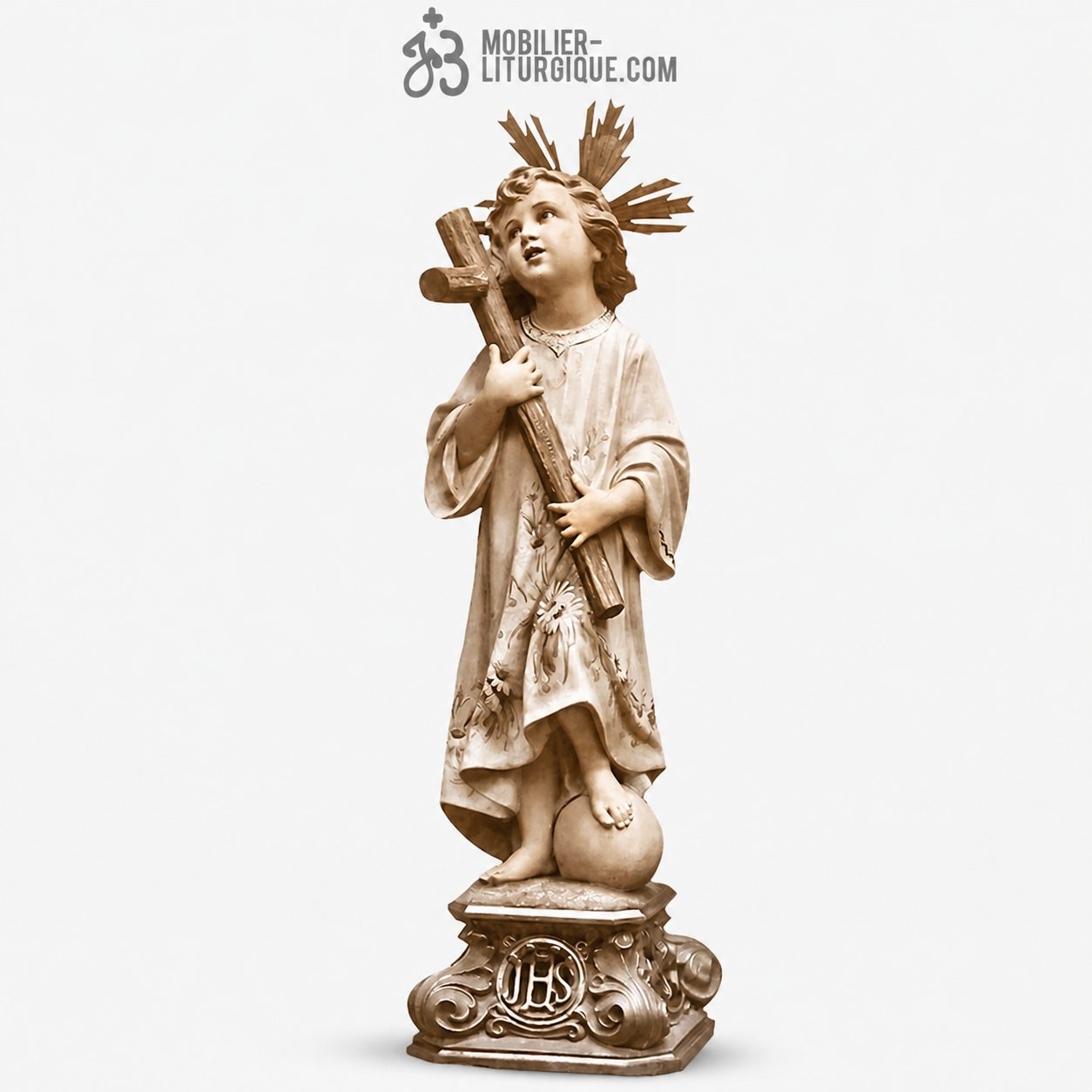 Statue J&eacute;sus enfant Polychrome Antique