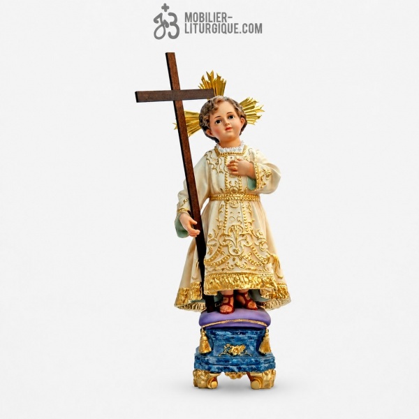 Statue J�sus enfant Polychrome Antique