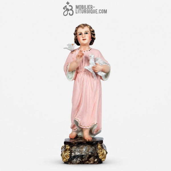 Statue J�sus enfant Polychrome Antique