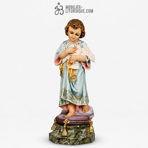 Statue J�sus enfant Polychrome Antique